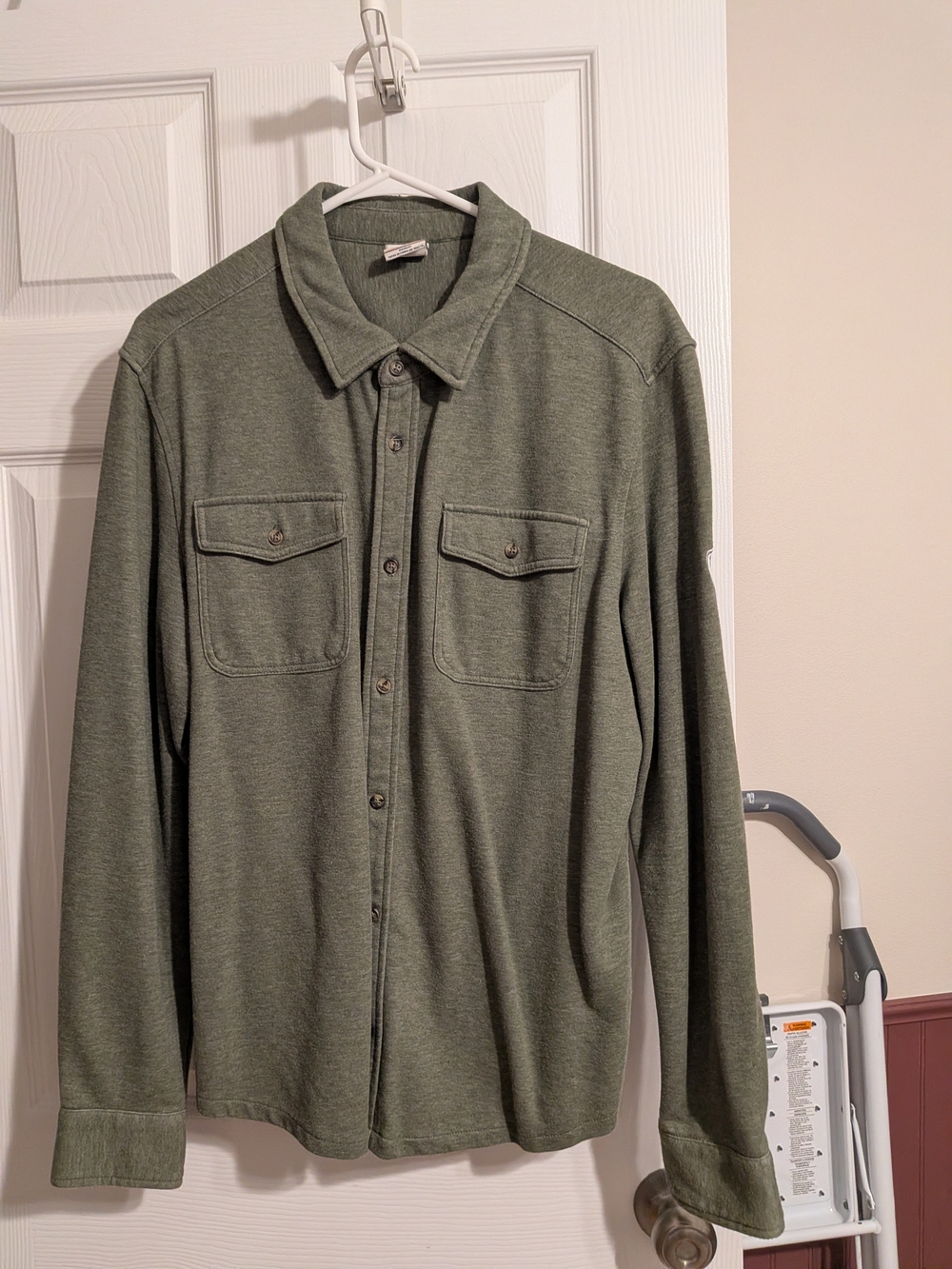 The Black Dog Olive Green Button-Front Shirt Jacket